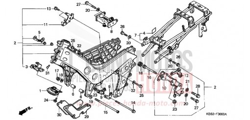 CARROSSERIE DE CHASSIS NSR125RX de 1999